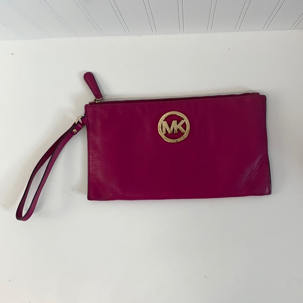 Michael Kors Hot Pink Wristlet Clutch Purse